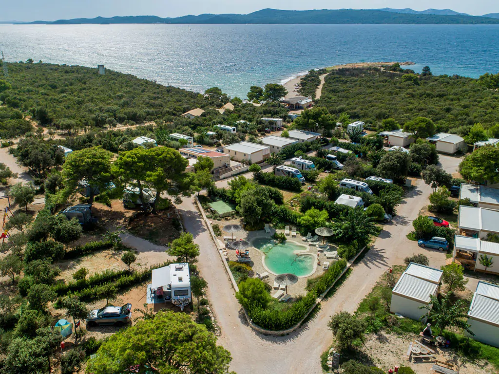 camping-ugljan-air-view-at-sea-and-pool